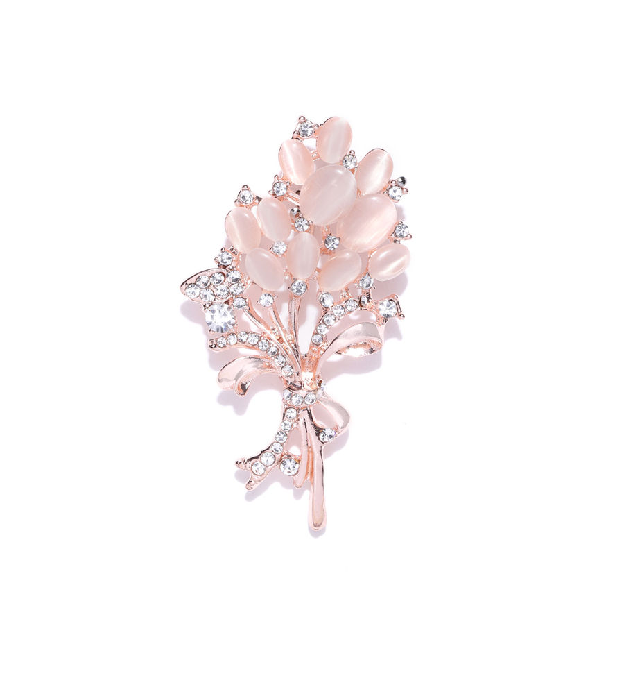 YouBella Jewellery Latest Stylish Crystal Unisex Floral Shape Brooch for Women/Girls/Men